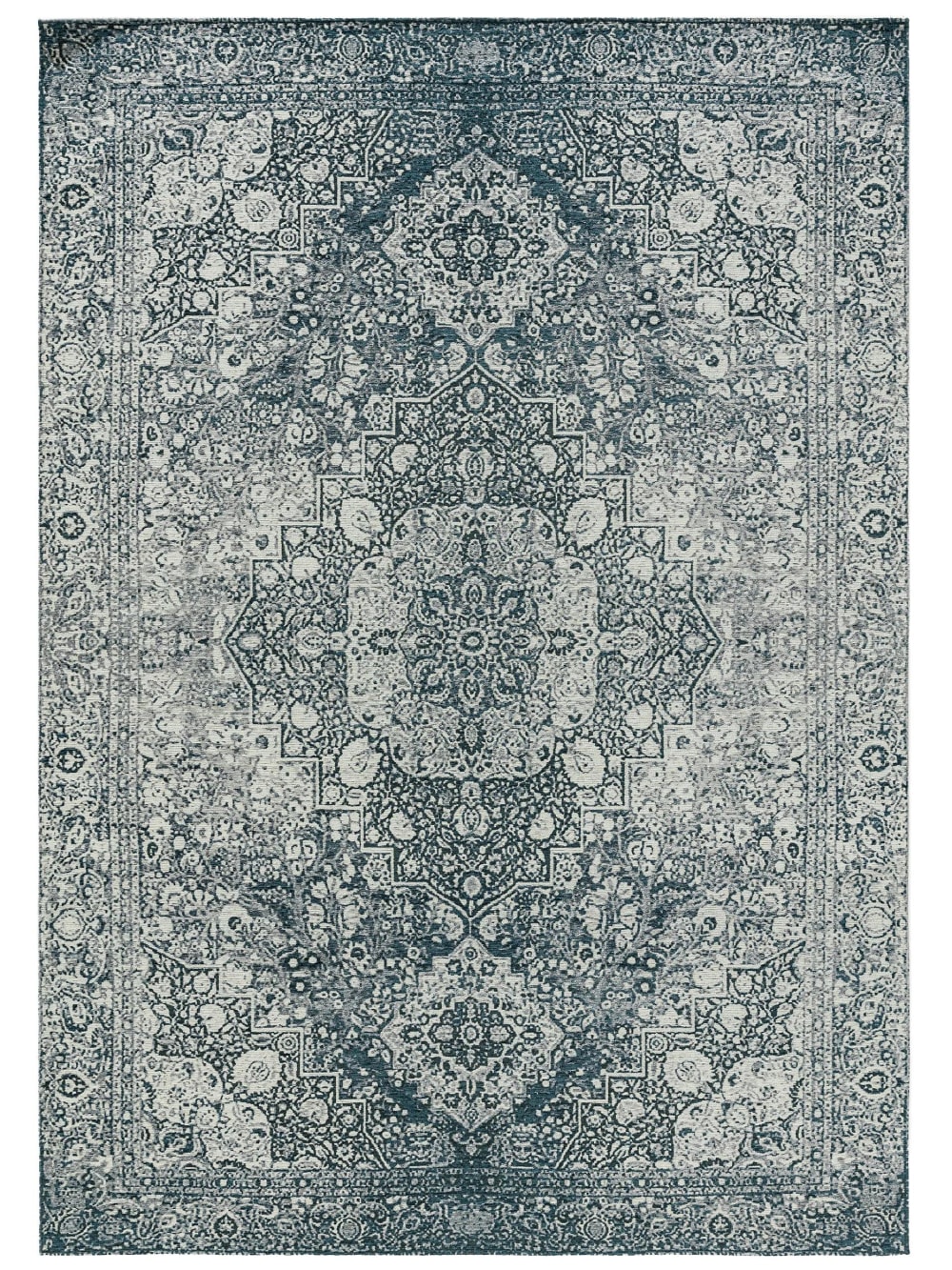 Tapis tissé à plat bleu 200x285