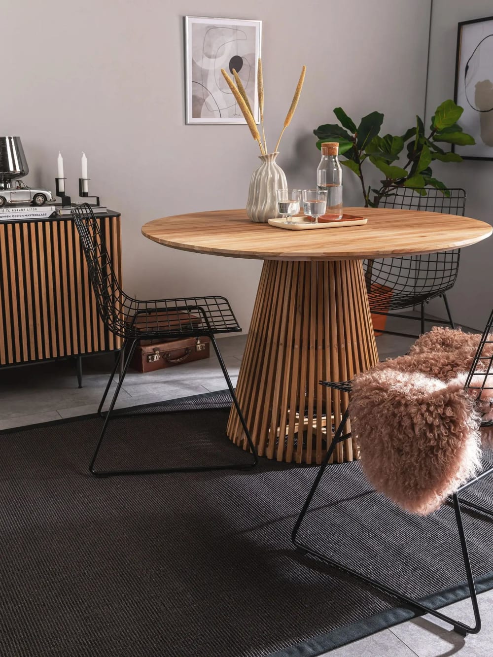 Tapis sisal noir 120x180 — vue 3
