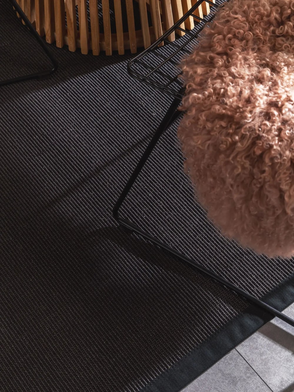 Tapis sisal noir 120x180 — vue 4