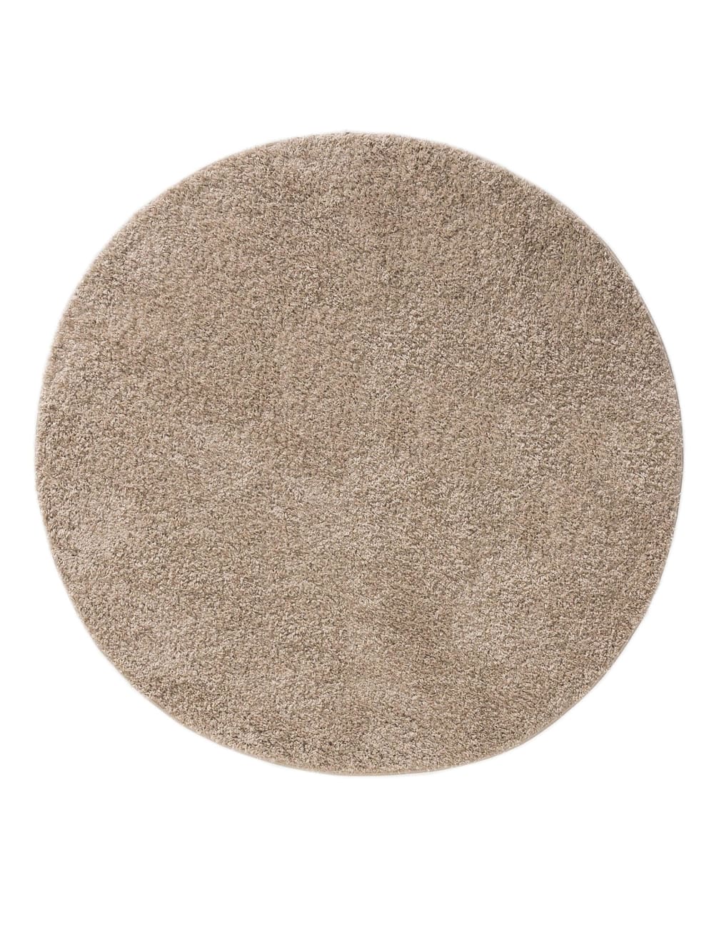Tapis à poils longs beige D 80 rond