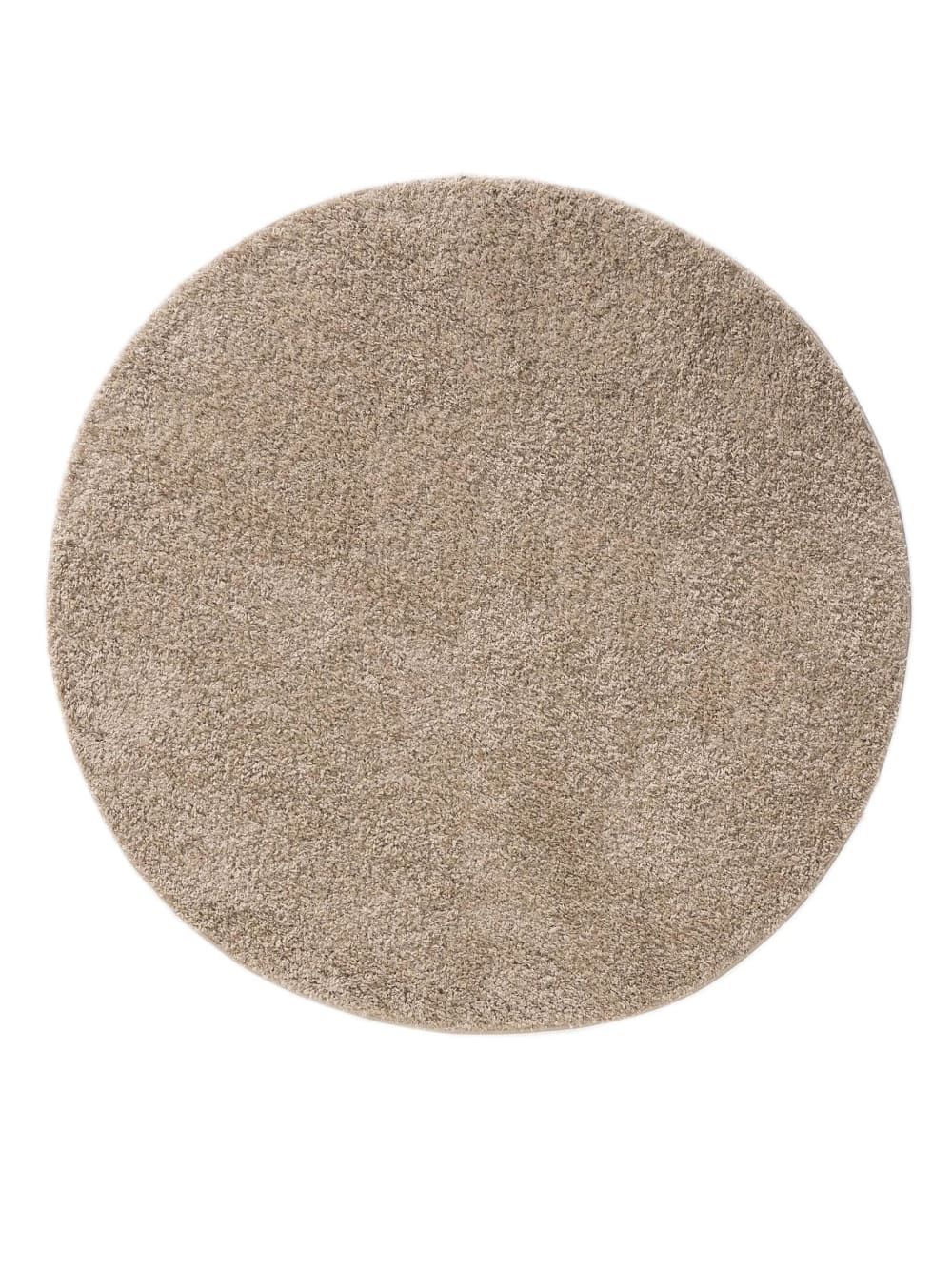 Tappeto a pelo lungo beige 80 cm rotondo - Modello Contemporaneo - Beige - PVC - Cloruro di polivinile