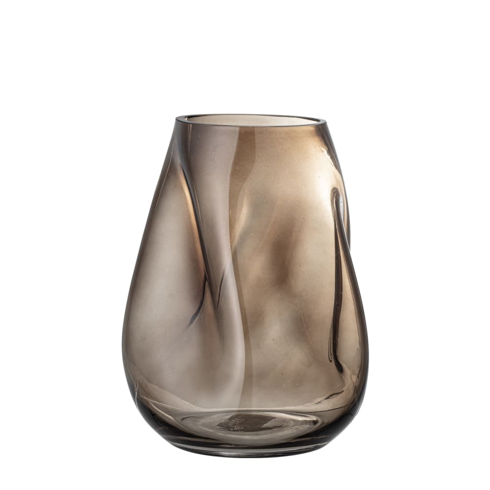 BLOOMINGVILLE Gebogene Vase in hellbrauner Farbe. Stellen Sie sie allein oder zusammen mit einem auf. Weitere Informationen:Vase, Braun. Glas. . Braun
