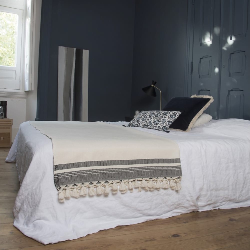 Plaid aus Baumwolle schwarz - Maisons Du Monde