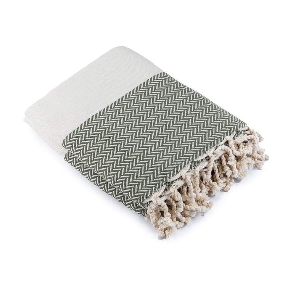 Plaid coton vert olive 130x170