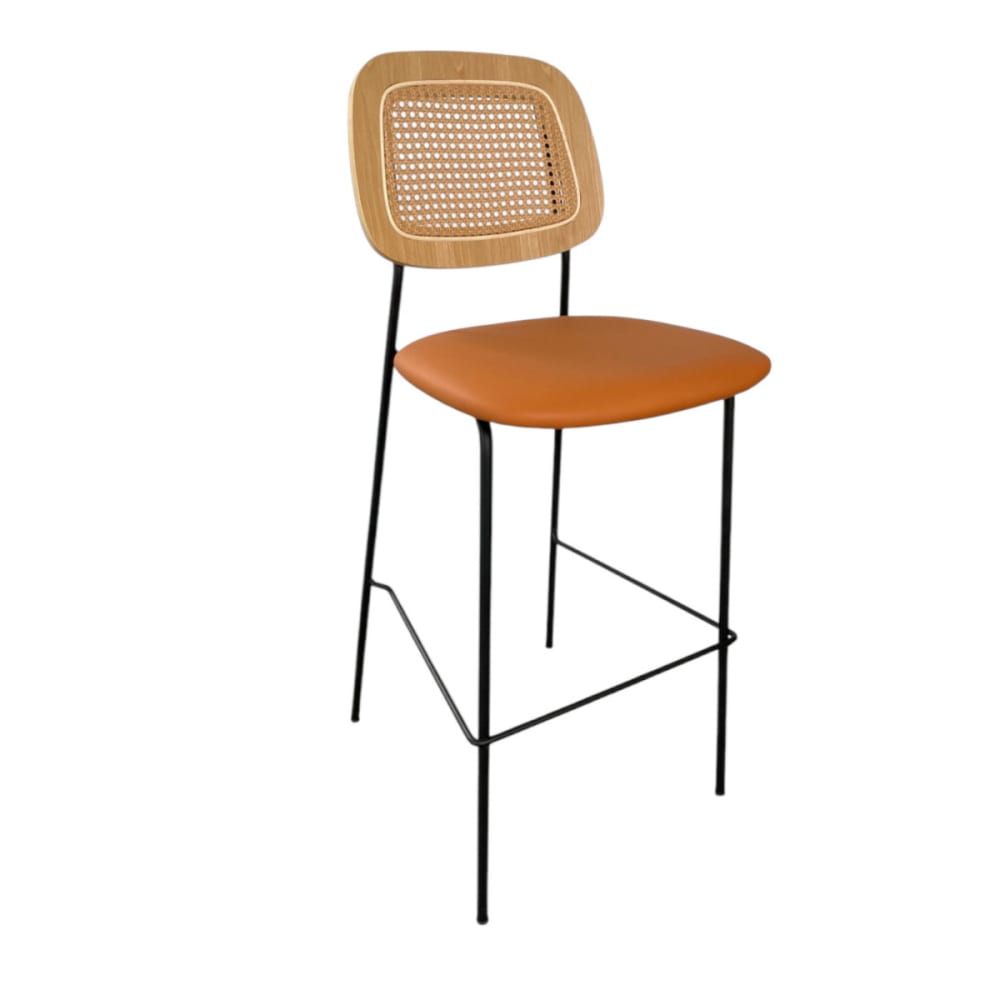 Tabouret de bar en simili cuir orange
