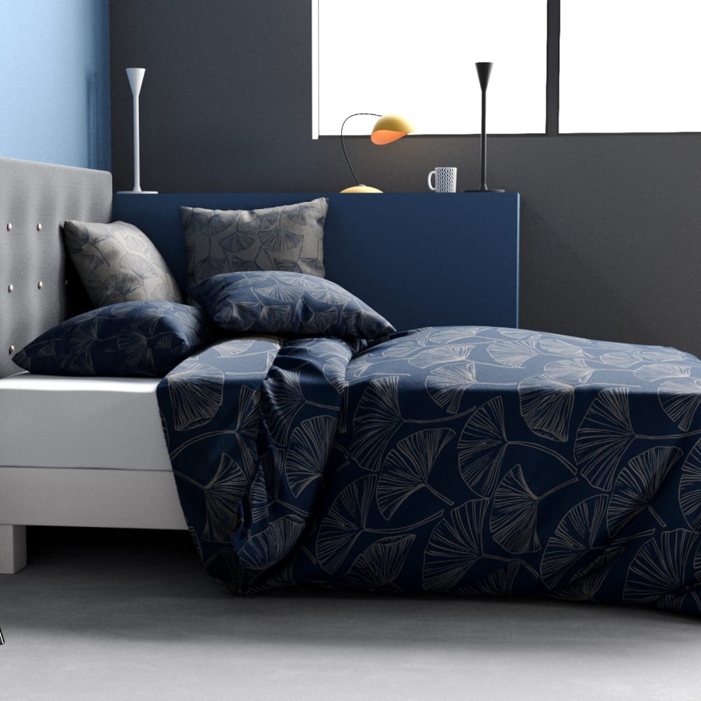 Parure housse de couette coton imprimée + 2 taies 240x220 cm