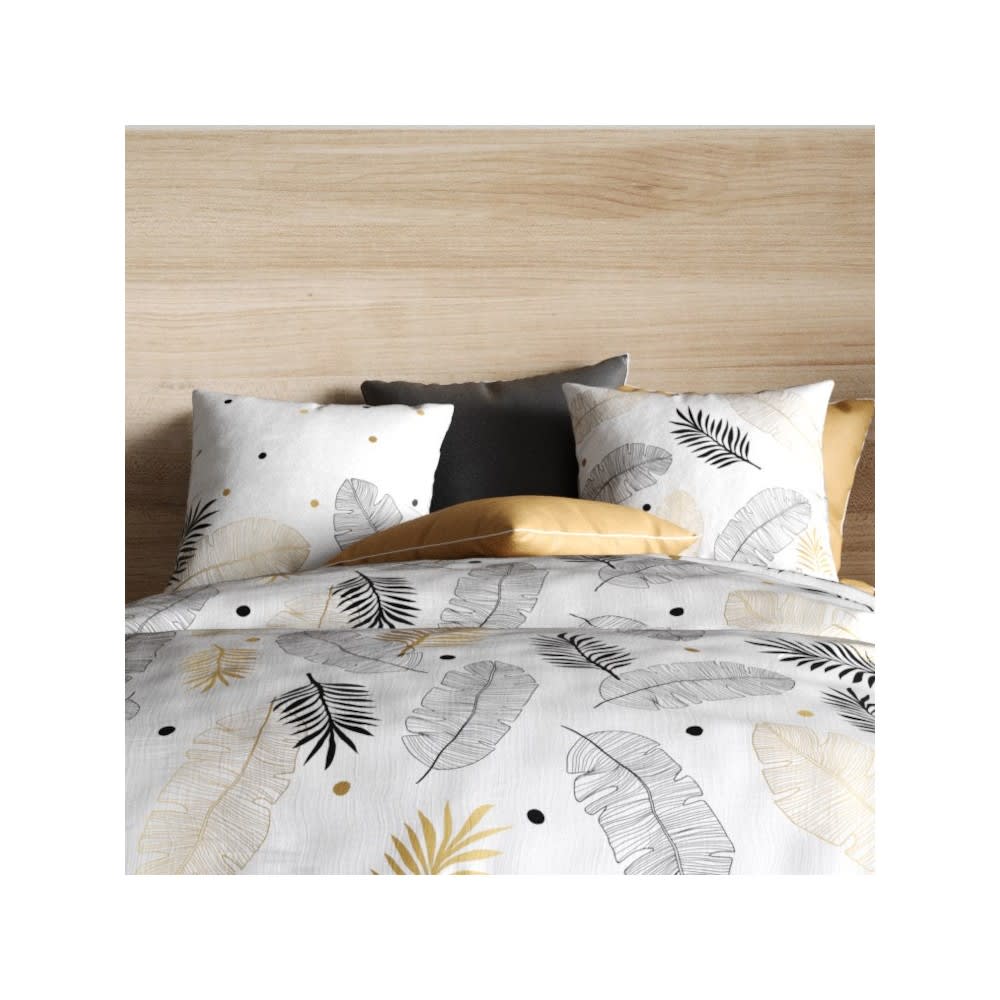 Parure de couette 100% coton 57 fils imprimée 240x220cm 2 taies - Maisons du Monde