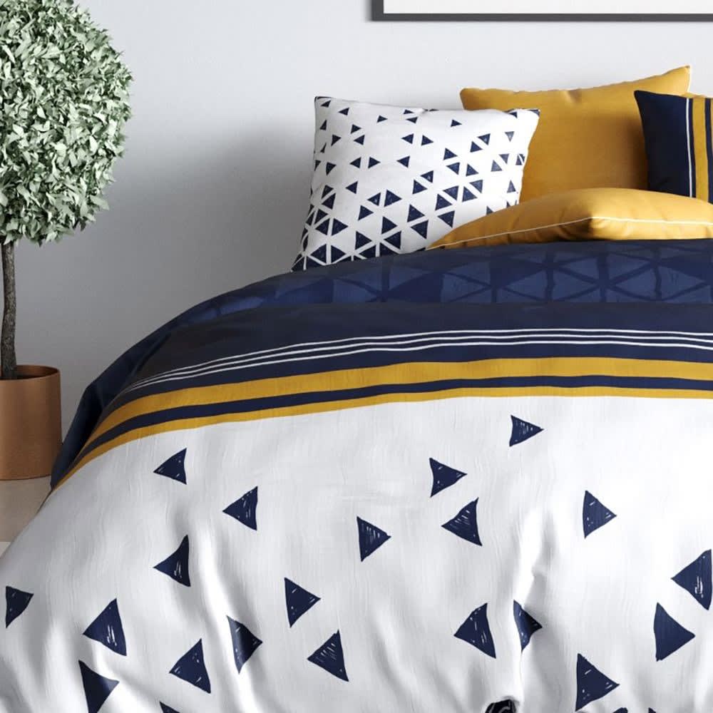 Parure de couette 100% coton 57 fils imprimée 260x240cm 2 taies - Maisons du Monde