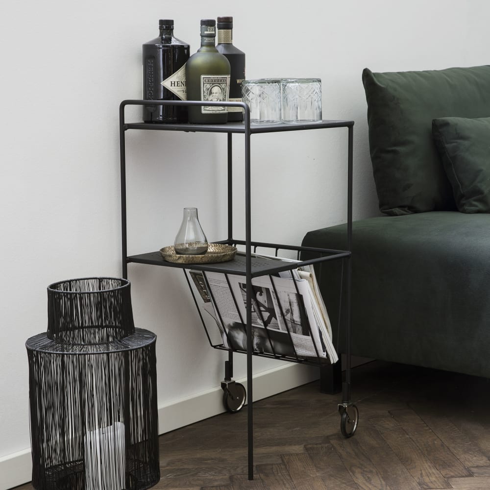 Desserte à roulettes en acier noir - Maisons du Monde