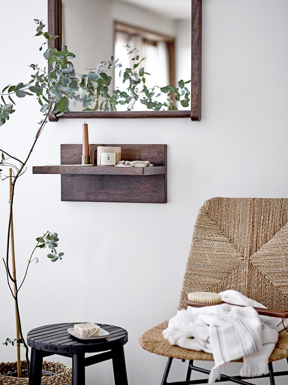 Tabouret en bambou noir