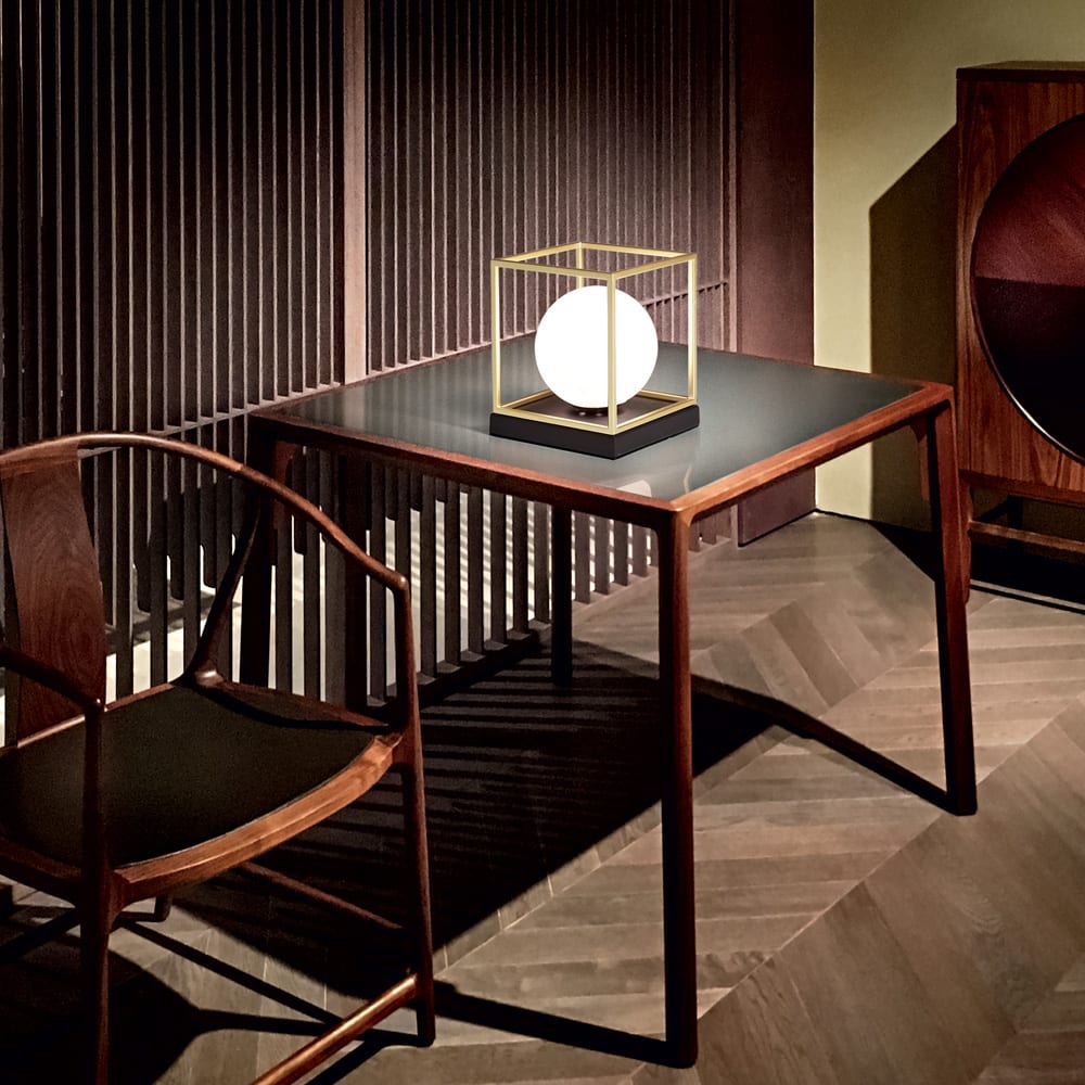 Lampada Da Scrivania Contemporanea Lingotto Metallo Ottone 1 Luce