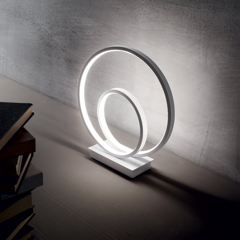 Lampada Da Scrivania Moderna Oz Metallo Bianco Led 23W 3000K -