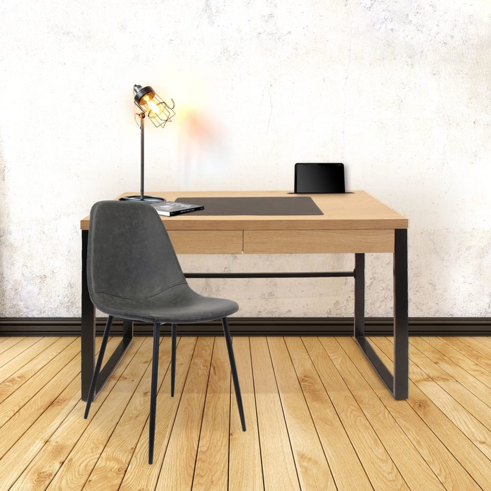 Bureau 1 tiroir avec sous-main intégré et repose tablette noir - Maisons du Monde