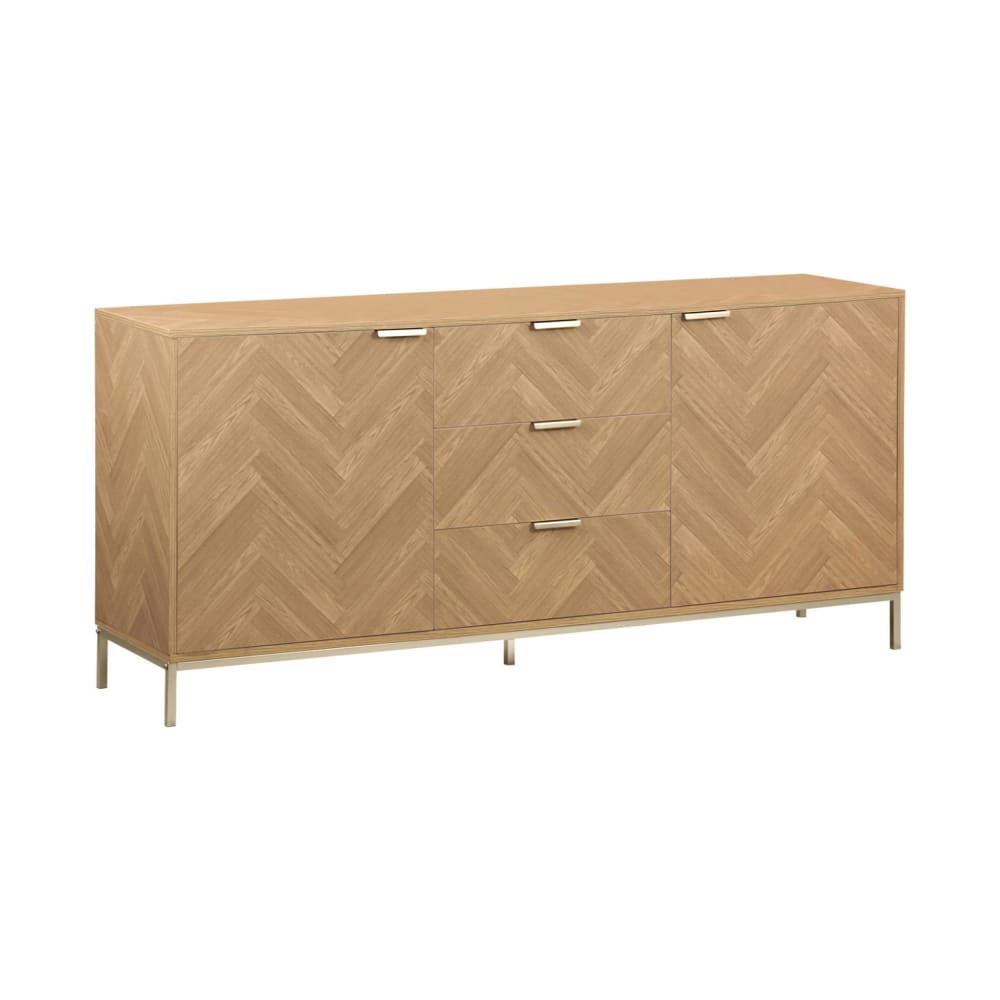 Buffet effet bois chevrons 2 portes
