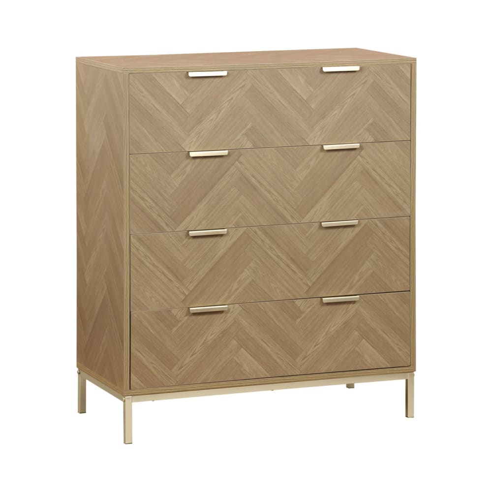 Commode de rangement décor chevrons 4 tiroirs