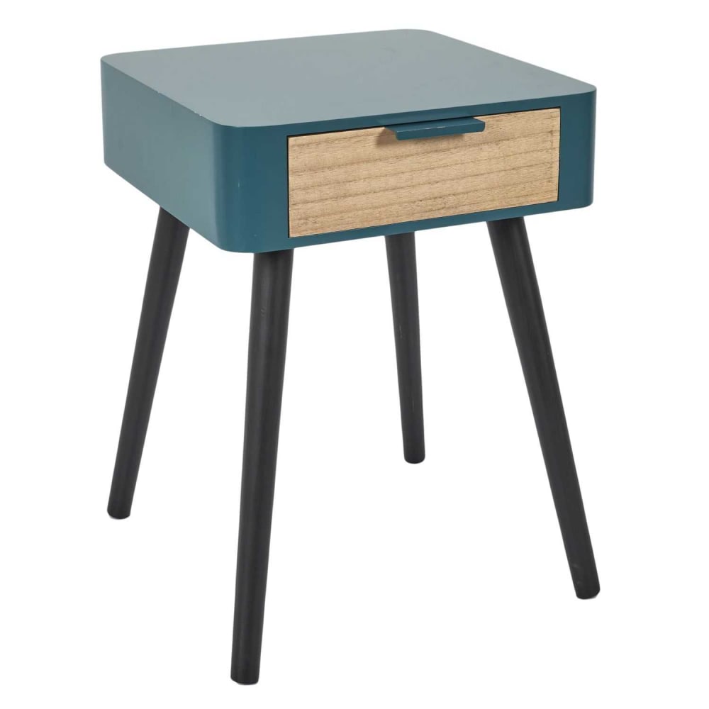 table de chevet bicolore - bleu