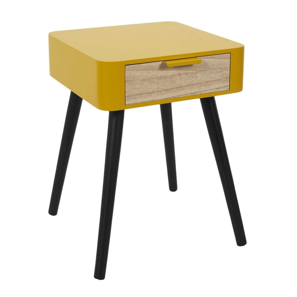 table de chevet bicolore - jaune