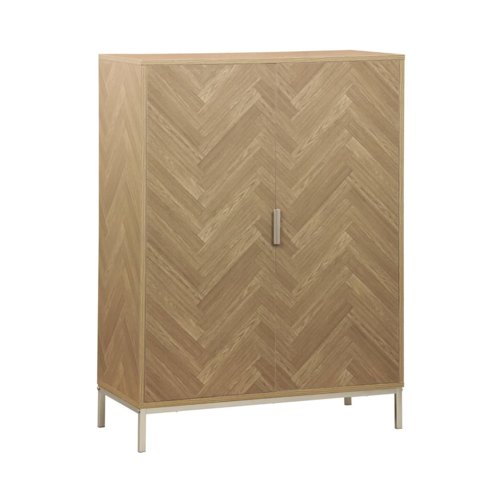 Cómoda con efecto madera y espiga de 2 puertas, 80cm, natural - Maisons du Monde