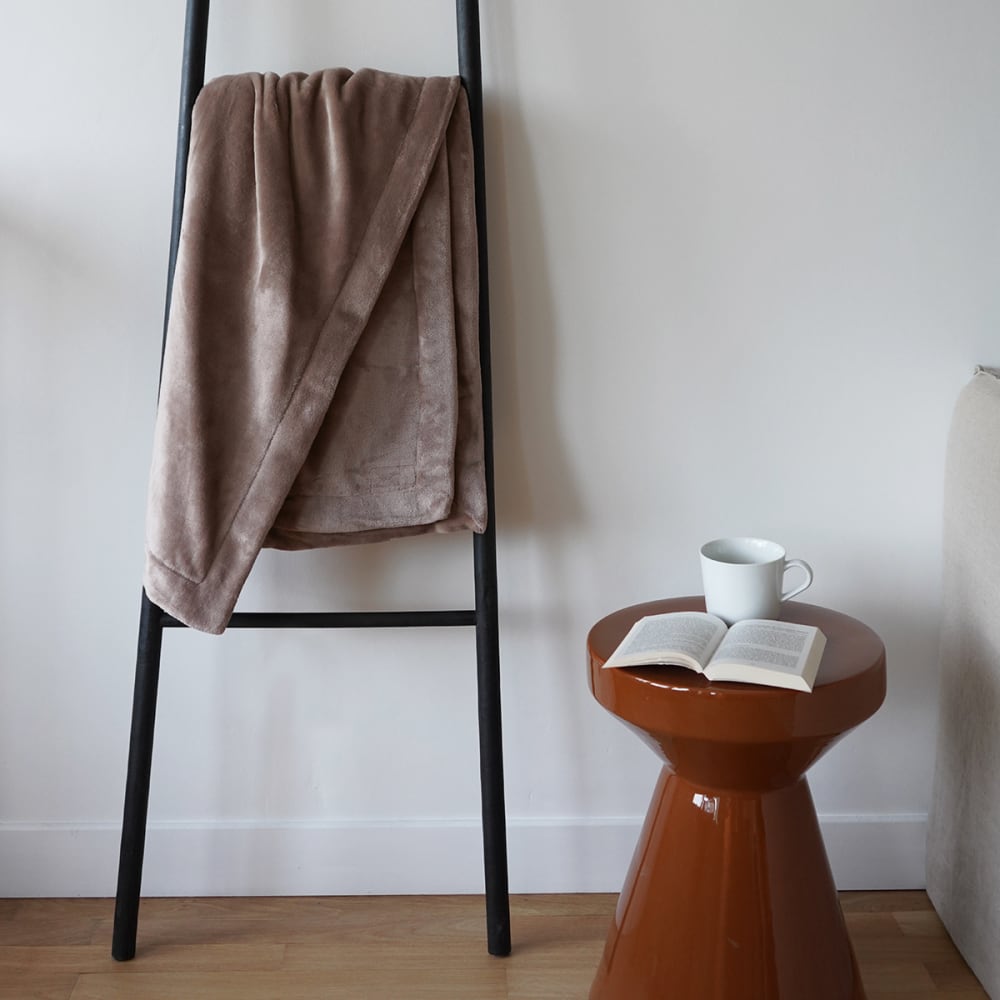 Plaid polaire extra doux coloris taupe 130x170 cm