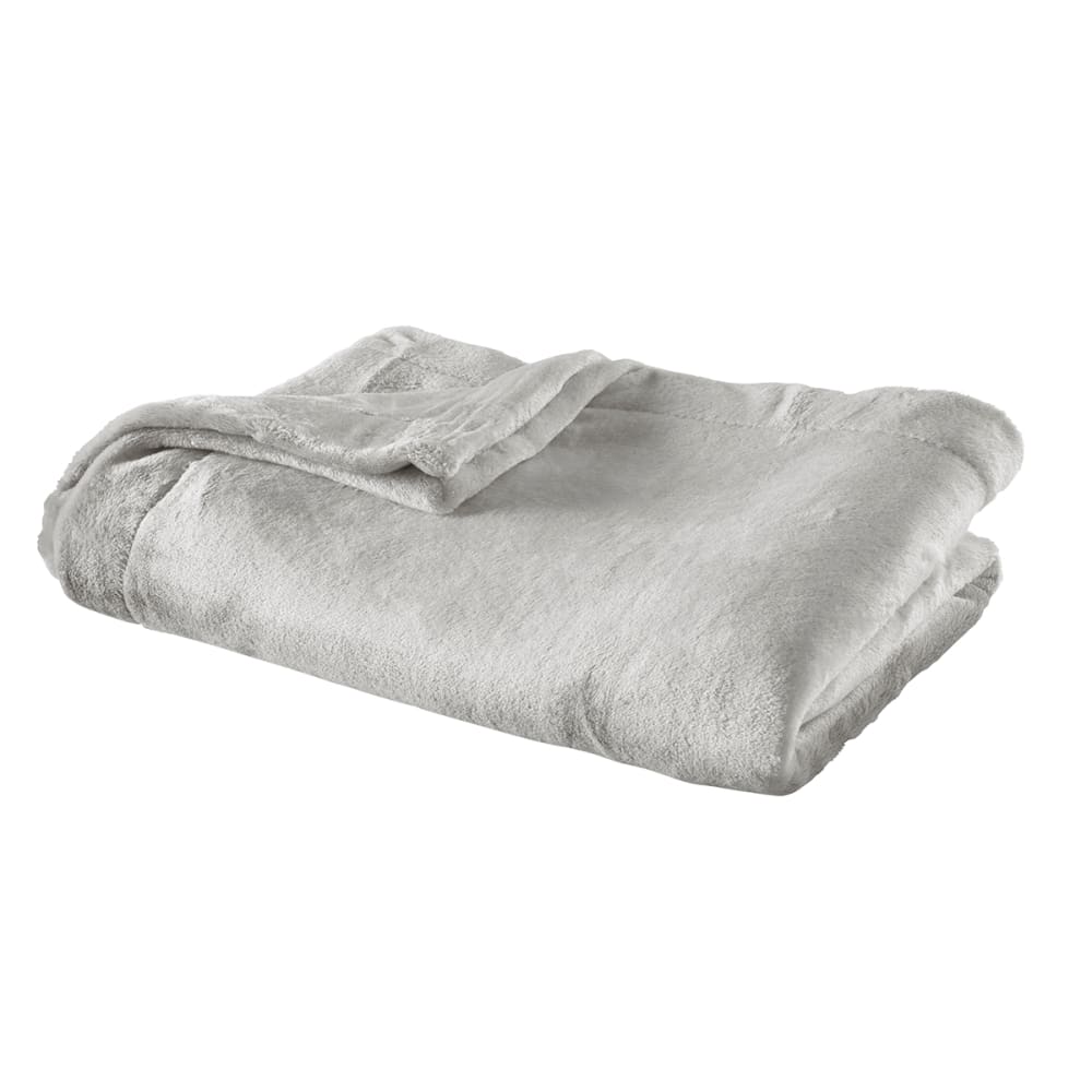 Plaid polaire coloris gris métal 130x170 cm - Maisons du Monde