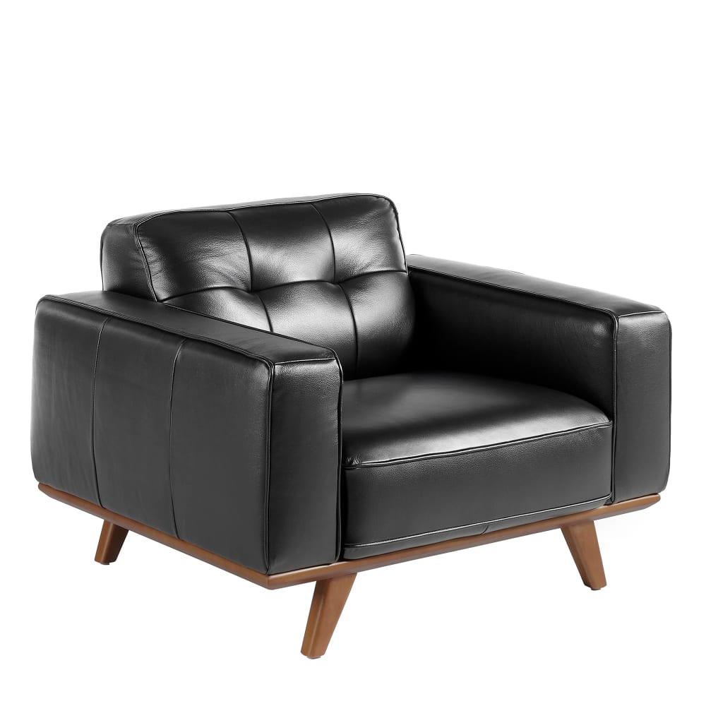 Fauteuil en cuir noir