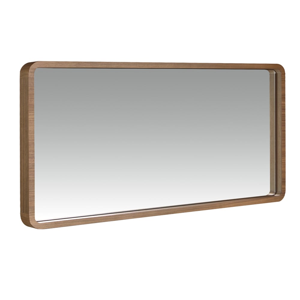 Specchio da parete rettangolare noce - Modello Contemporaneo - Marrone - LEGNO