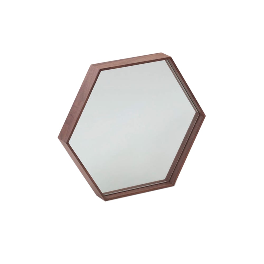 Miroir avec cadre effet bois noyer
