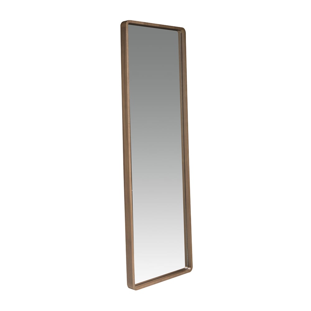 Miroir sur pied avec cadre effet bois noyer