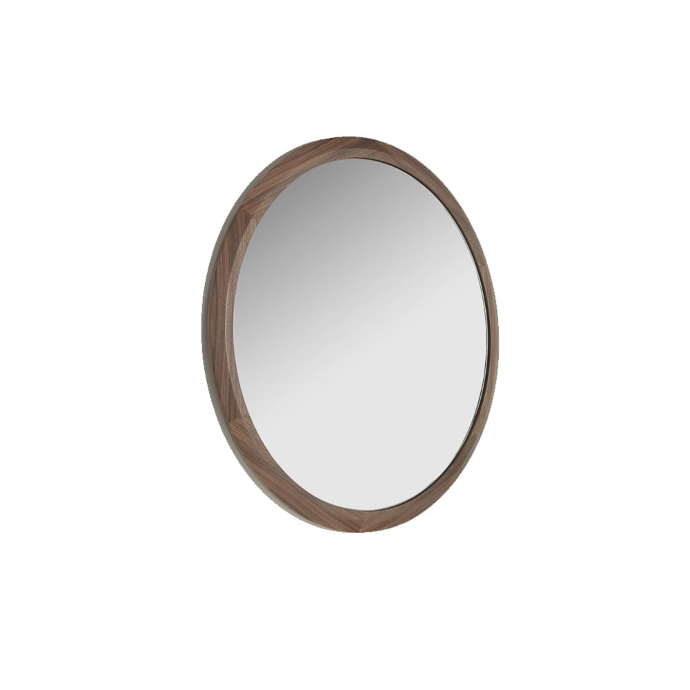 Angel Cerda Wandspiegel Runden walnussfarbenes Holz style modern Braun Holz