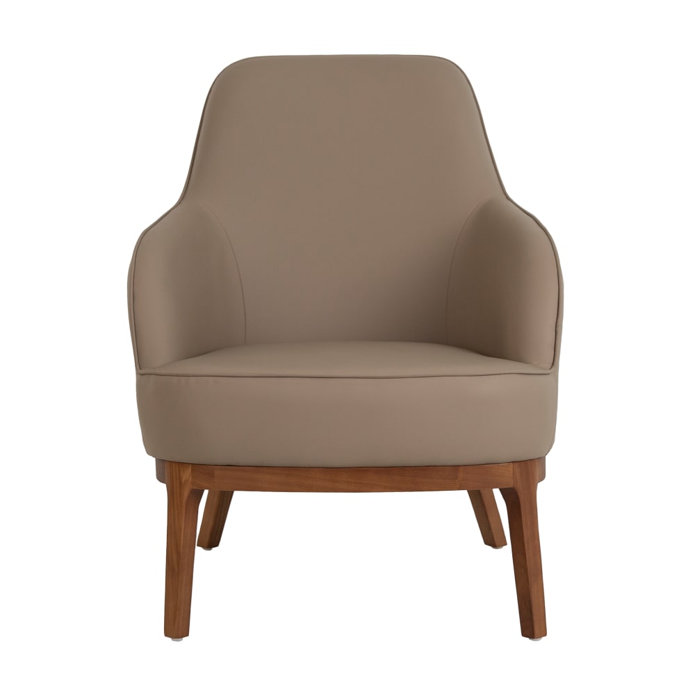 Fauteuil en similicuir gris taupe