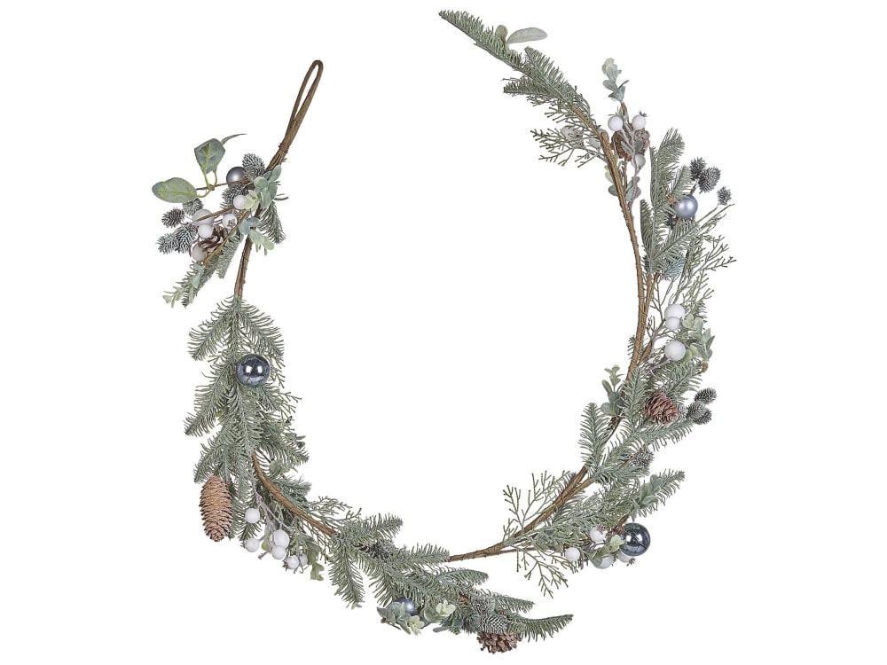 Beliani Weihnachtsgirlande grün mit Schnee bestreut 150 cm style classic chic - Pvc - Polyvinlychlorid