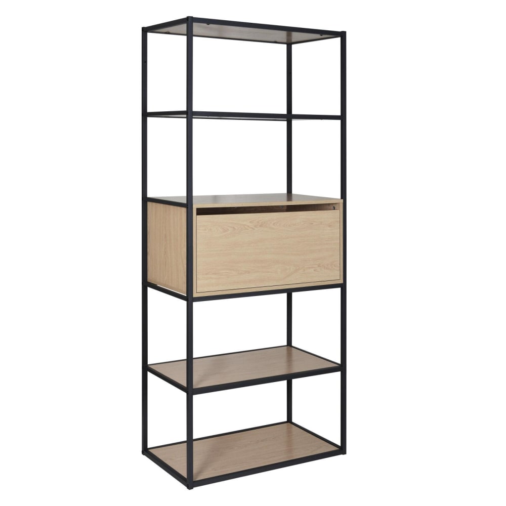 Portant vêtements bois et métal L80 x H184,5 cm