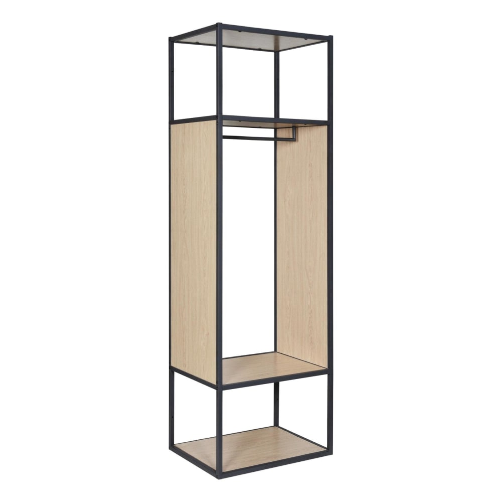 Portant vêtements bois et métal noir L60 x H184,5 cm