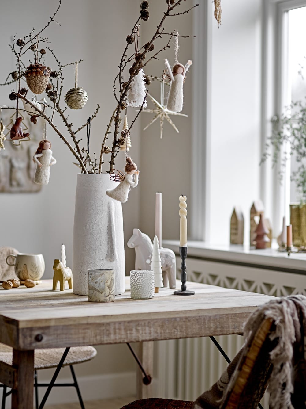 Set di 3 candelieri bianchi, beige e neri - Bloomingville