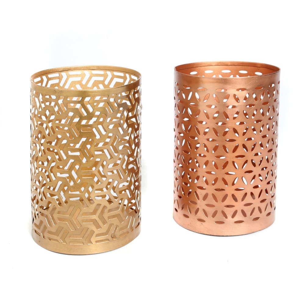 Kerzenhalter aus messing in gold, 10x10x15cm - Maisons Du Monde
