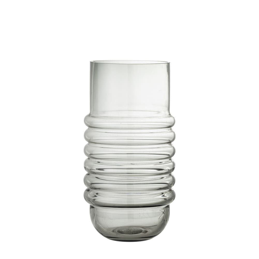 Jarrón de cristal gris h30cm