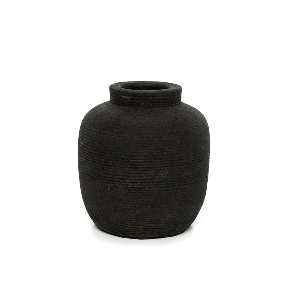 Jarrón de terracota en negro 13x13x14cm