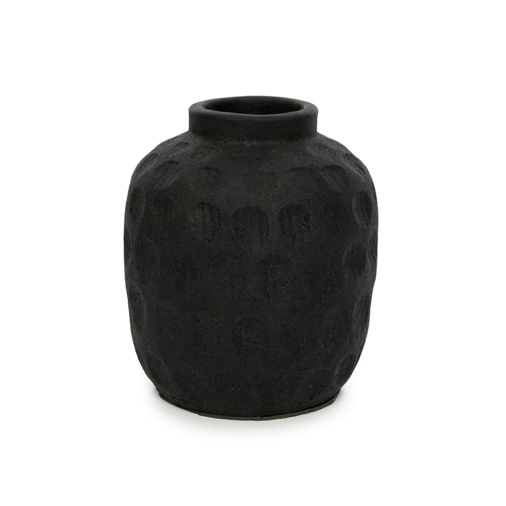 Vase terre cuite noir 16x16x18cm