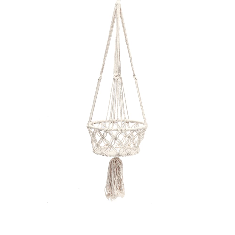 Maceta colgante de algodón blanco 30x30x110 cm - Maisons du Monde