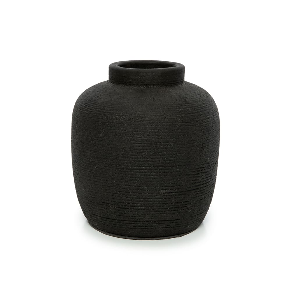 Vase terre cuite noir 17x17x18cm