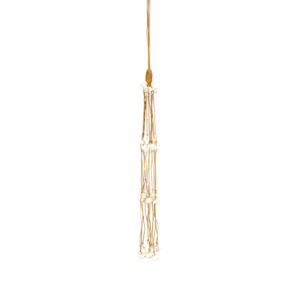 Pompon coquillage blanc 8x8x75cm