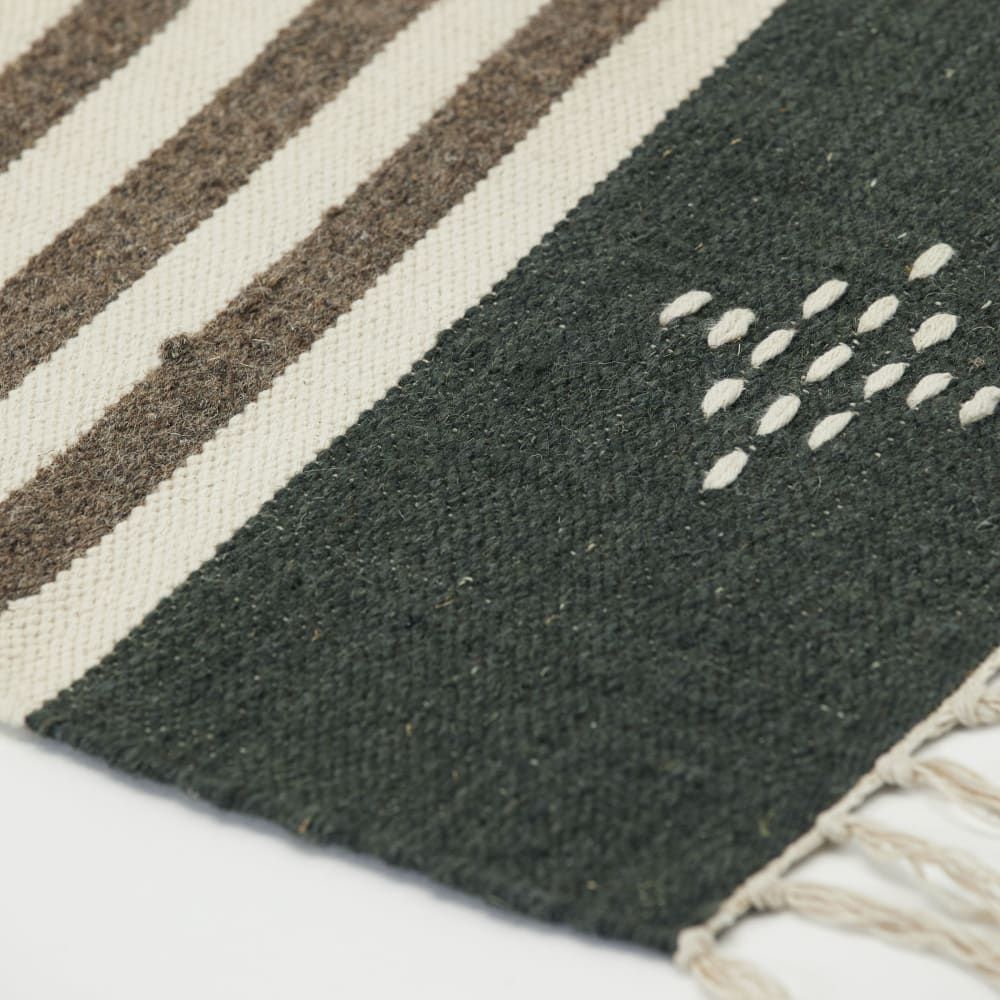 Tappeto fantasia in lana e cotone multicolore 200x90 cm - house
