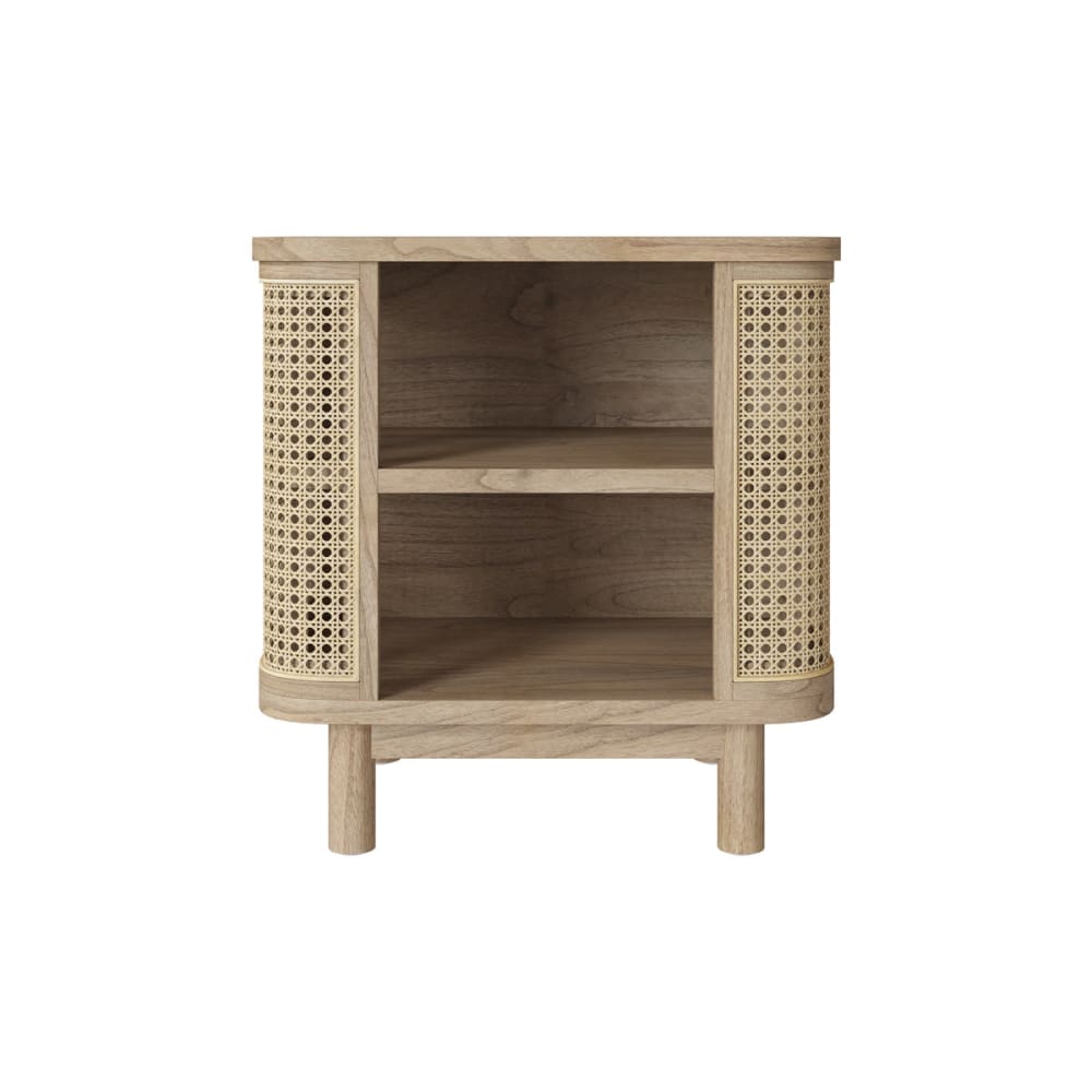 Comodino in legno massello e canneté - Modello Esotico - Maisons du Monde