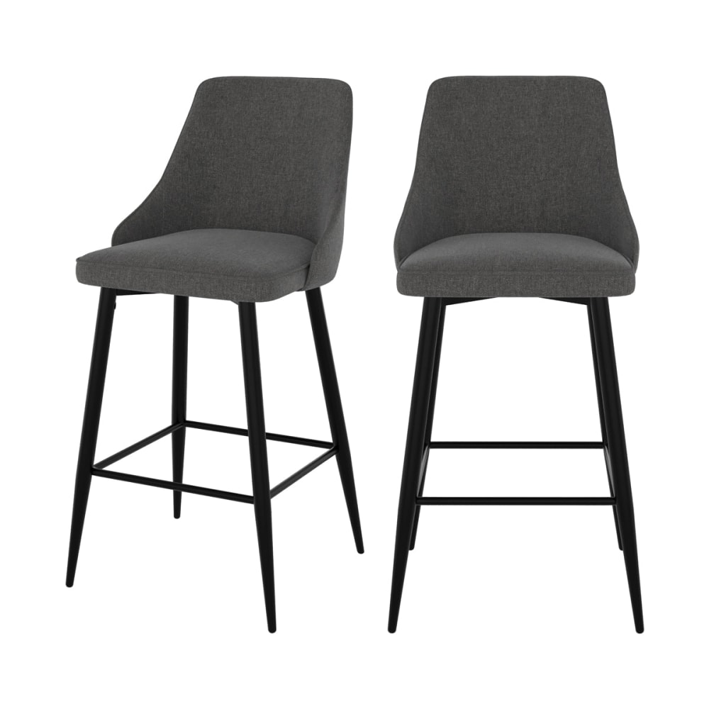 lot de 2 chaises pour - tissu gris