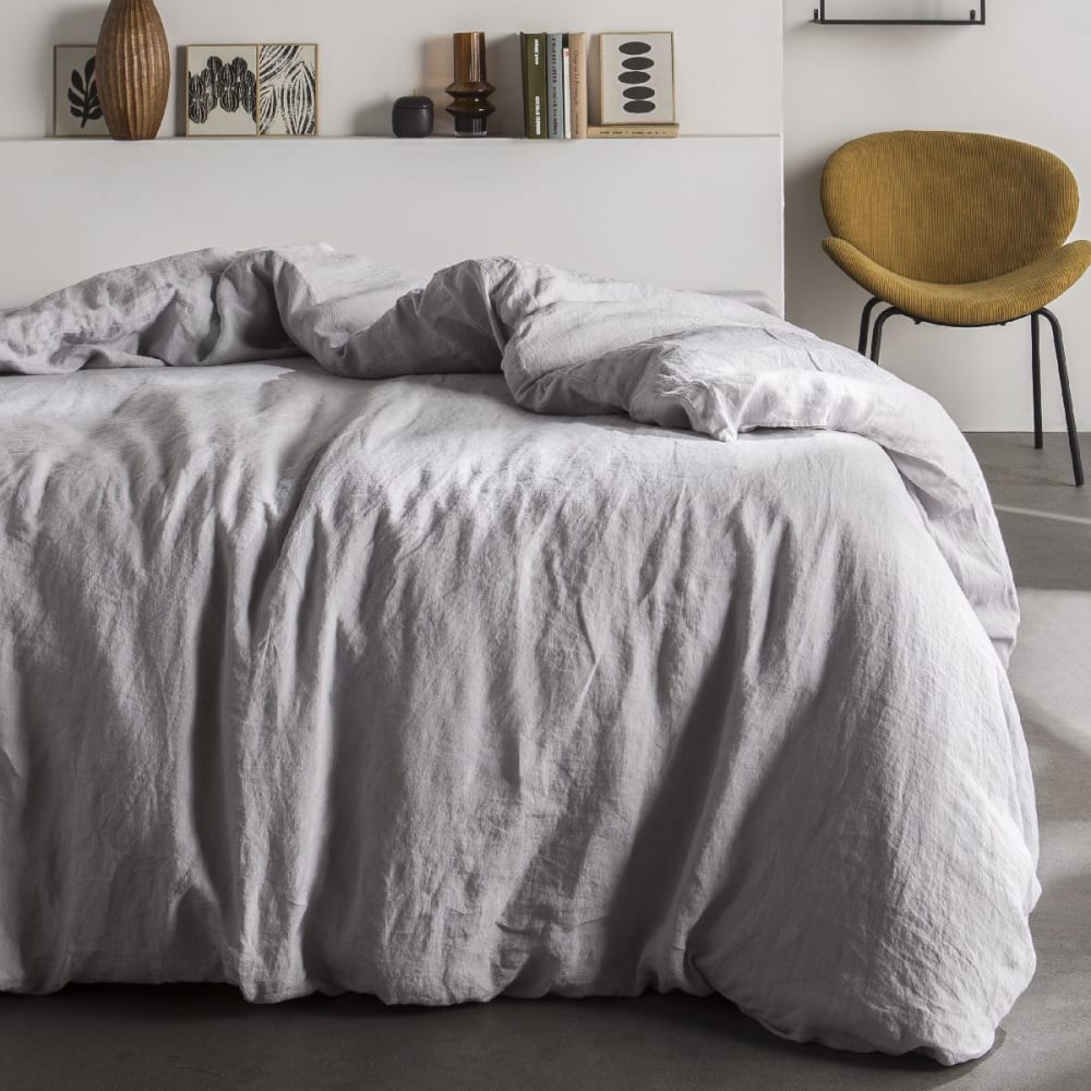 Today Bettbezug Lin 220x240 cm style classic chic Grau Baumwolle