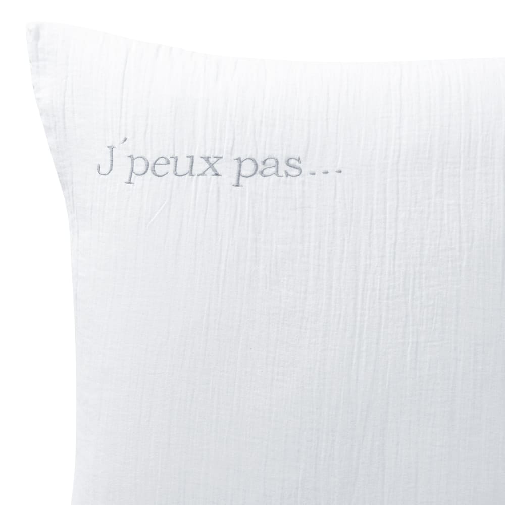 Taie sac en coton blanc 50x70cm