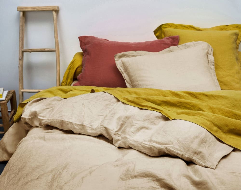 Housse de couette en lin blanc craie 200x200cm — vue 4