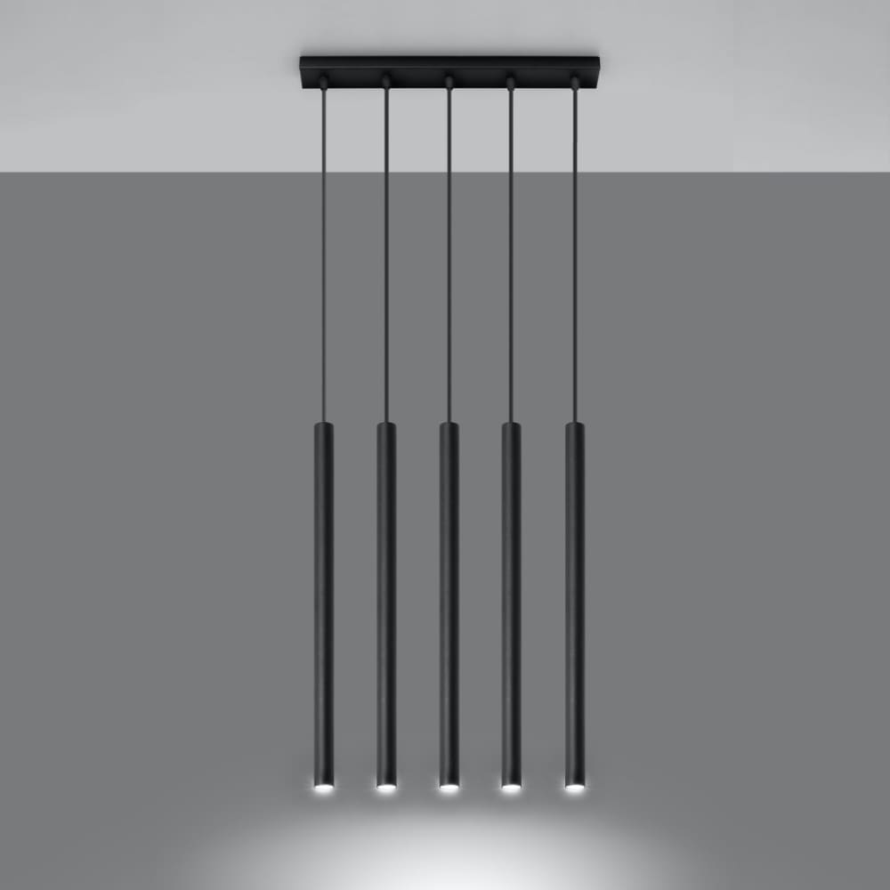 Suspension tube en métal, noir L: 45cm — vue 4