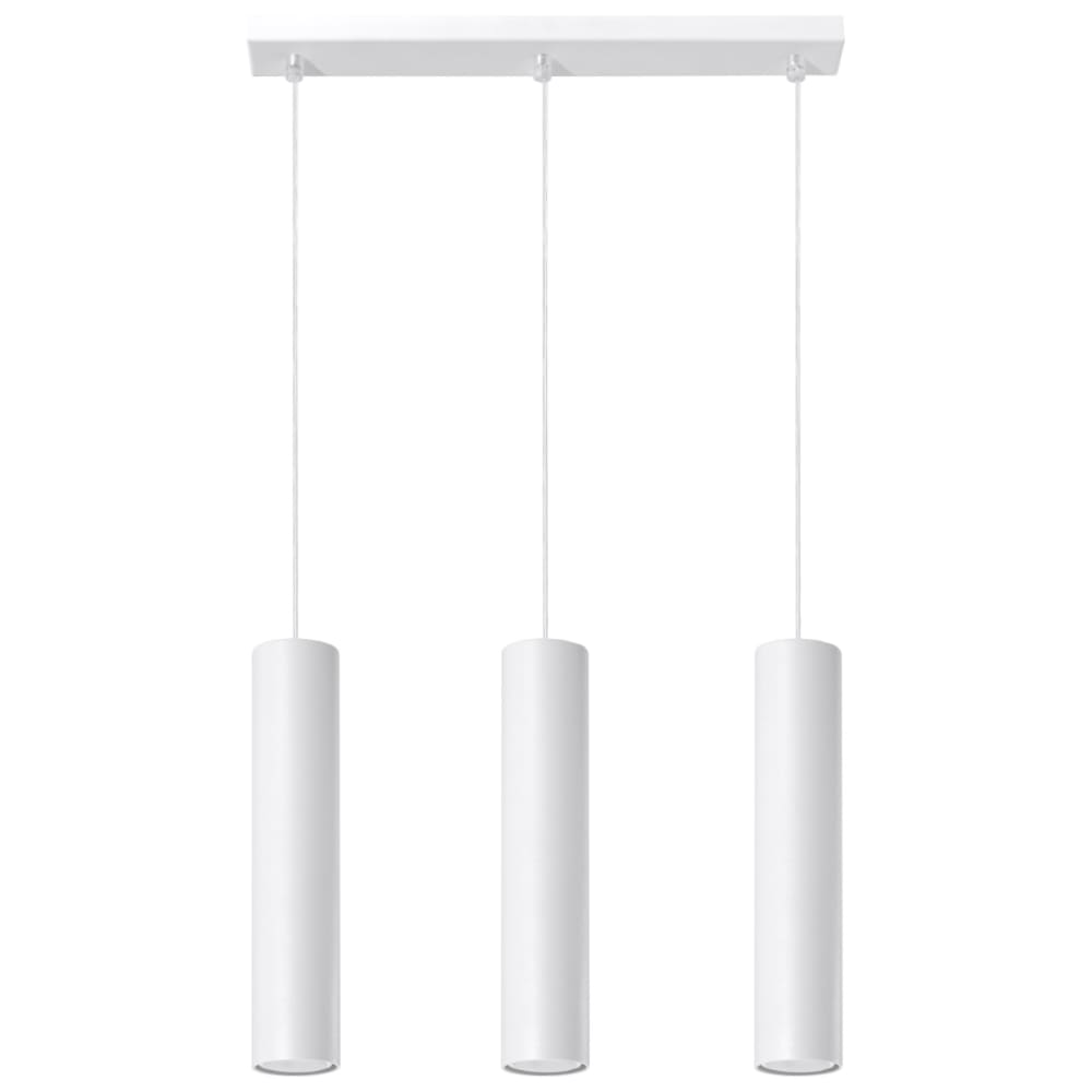 Lampe suspendue acier blanc H 90 cm