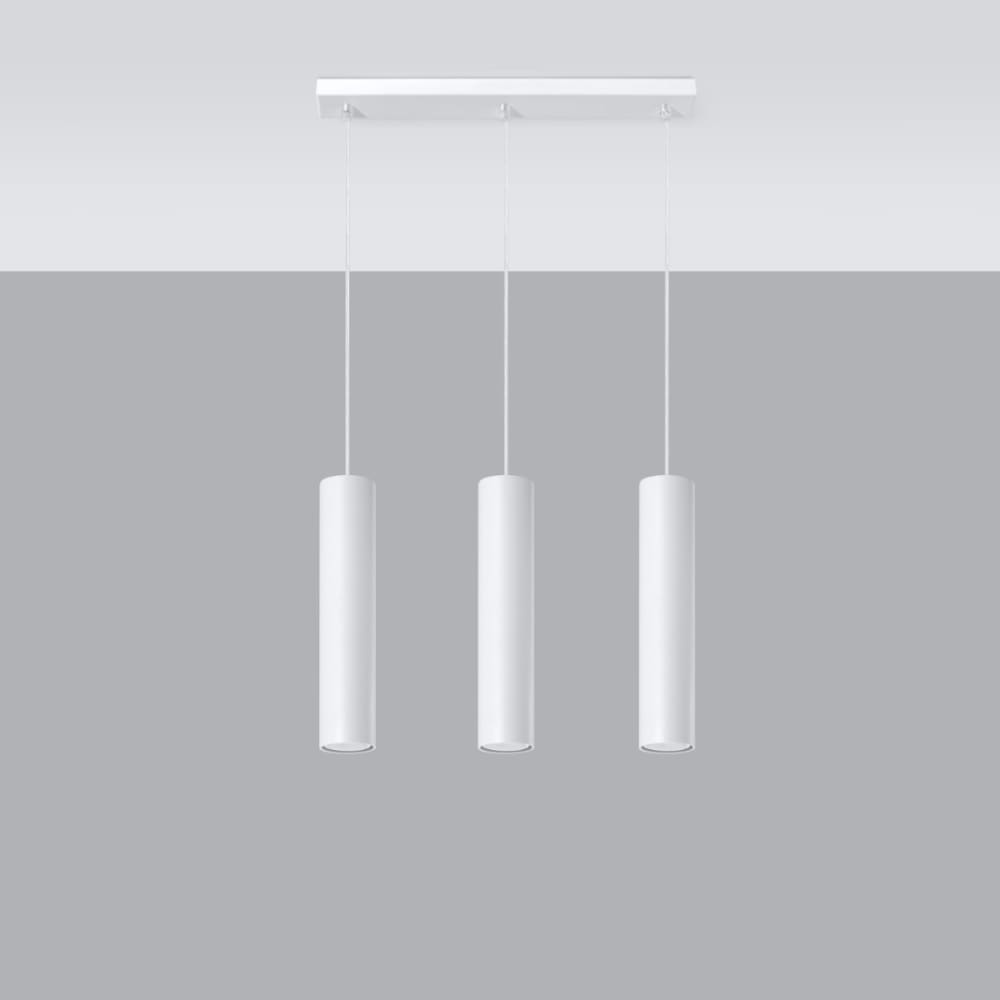 Suspension Acier Blanc GU10 3 Lagos Line — vue 3
